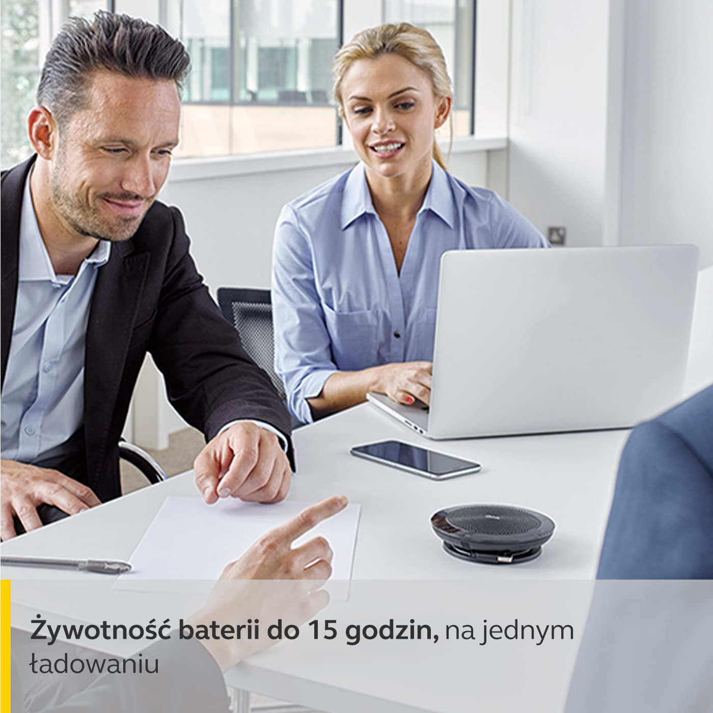 Jabra Speak 510 zestaw głośnomówiący - przenośny głośnik konferencyjny z USB, z certyfikatem zintegrowanej komunikacji UC - łączy się z laptopami, smartfonami i tabletami