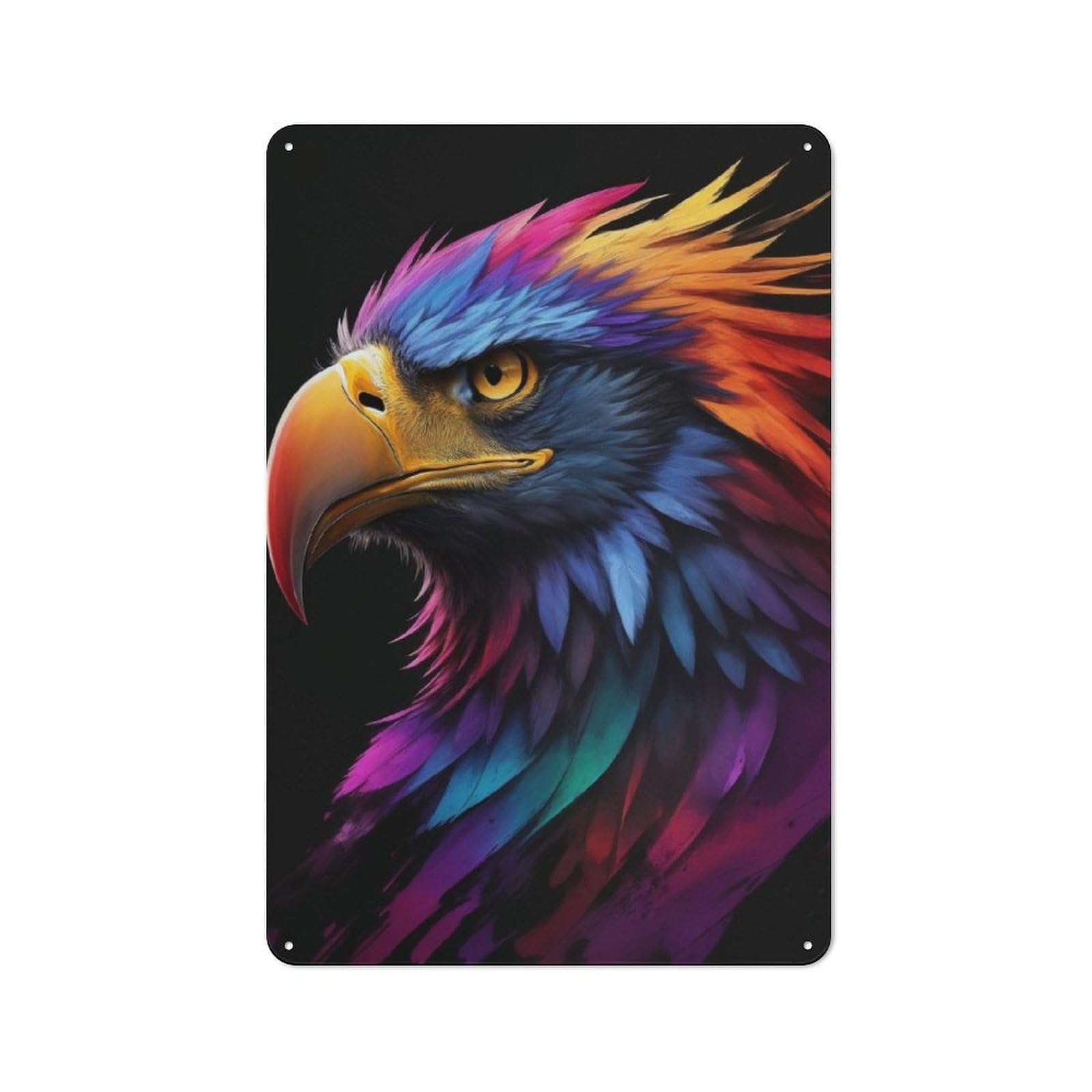 Junmoney Eagle Splash Painting Rustic Tin Sign 30X20cm For Home Bar Wall, For Home Interiors, Feature Walls And Decorative Displays