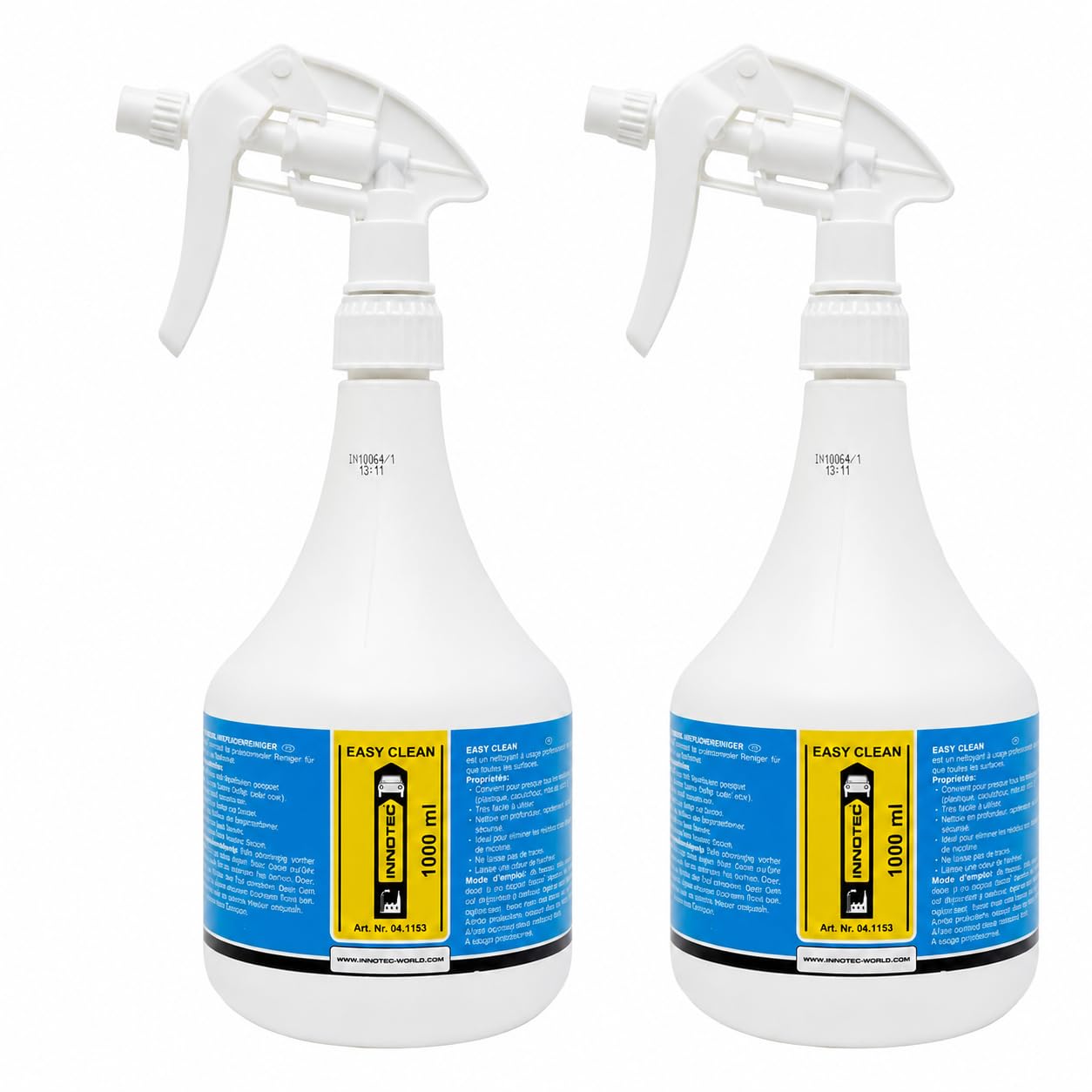 2 Stück Innotec Easy Clean Reinigungsmittel - Flüssiger Universalreiniger - entfernt Nikotin, Fett, Schmutz, Streusalz, Silikon, Ruß, Schmutz, Nikotin und Insektenreste - 2x 1000 ml Sprühflasche