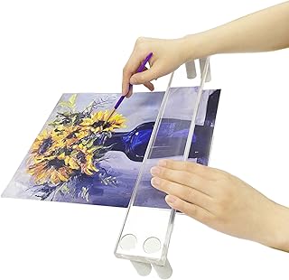 Falling in Art 17Inches Artist Leaning Bridge Hand Rest, Transparent Acrylic Wrist Leaning Bridge with Adjustable Height, Art Drawing Tool for Detailed Painting or Sketching