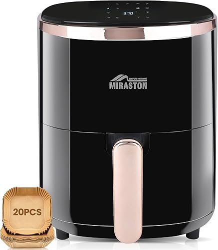 Freidora de aire personal de 3.6 cuartos de galón con pantalla digital y 9 ajustes preestablecidos, incluye bandeja para hornear para freír y