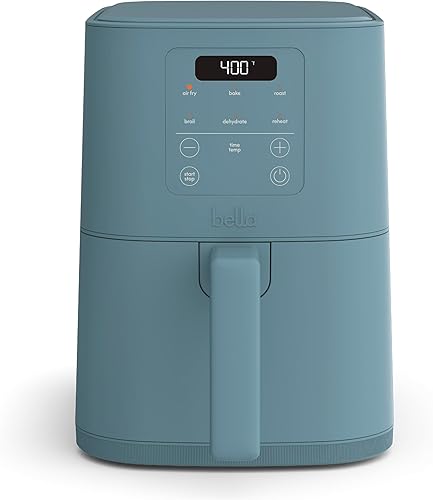 BELLA - Freidora de aire delgada de 4 cuartos de galón, Utensilios de cocina que caben en cualquier lugar, Revestimiento antiadherente EverGood de