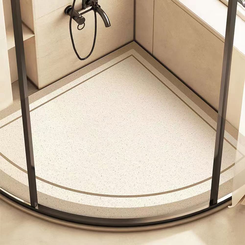 Elegante Tappeto angolare per Il Bagno in PVC con Base in Gomma Antiscivolo, Morbido e Resistente, Ideale per la Zona umida e la Doccia angolare. Facile da Pulire.