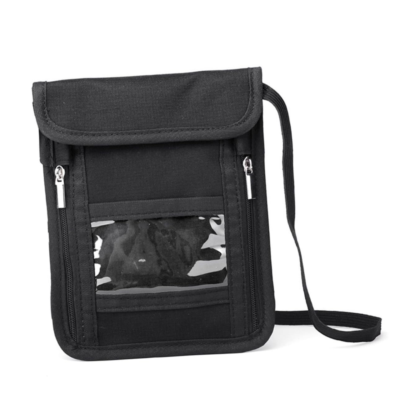 3pezzi Portafoglio Da Viaggio Con Tasca Rfid Per Passaporto e Smartphone Borsa Tracolla Unisex Nero Custodia Sicura Per Documenti e Valuables