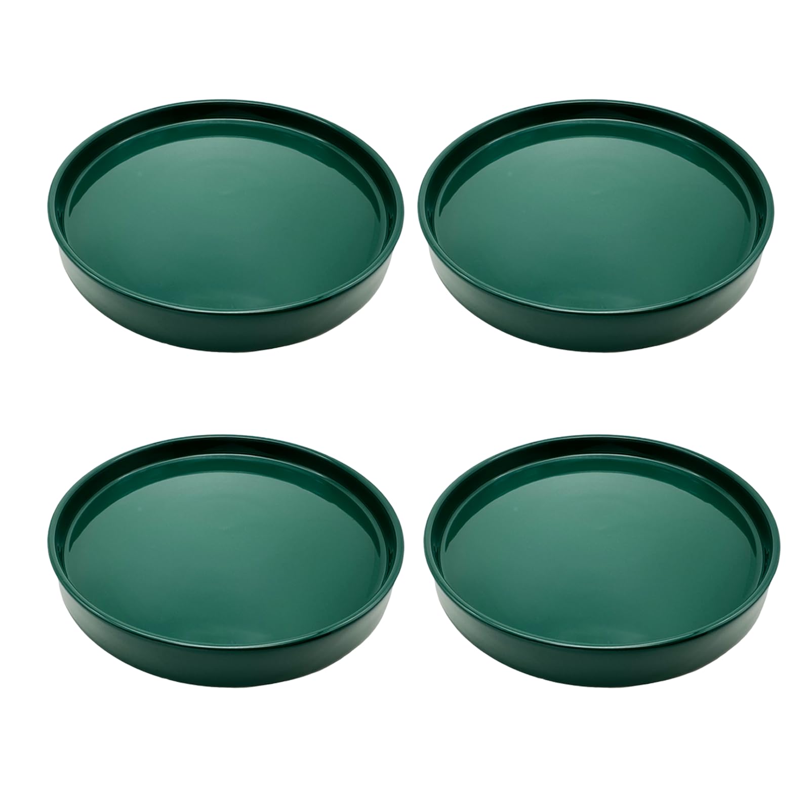 4 Pack Ceramic Plant Saucer Pot Tray 4 Inch, Planter Saucers 4 5 6 7 8 9 10 11 12 13 Inch for Indoors Outdoor, Durable Sturdy Flower Drainage drip Water Tray for Glazed Pots Base ((4.5"/4.1"-Green) โ image 1