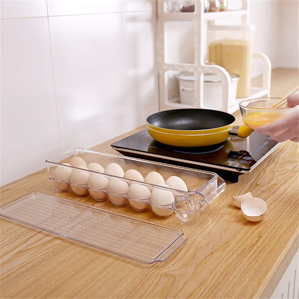 ZHANGXIAO Eierablage, Container Kühlschrank Transparent Aufbewahrungskiste Zum Entenhenne Geflügel Eierhalter (Farbe : Holds 14 Eggs)