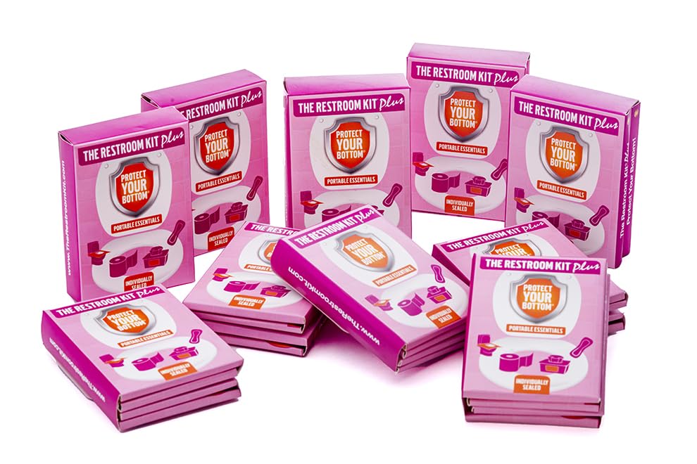 Image of The Restroom Kit Plus, All in 1 Hygiene Travel Kit for Women, 12 Pack