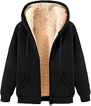 Mens Winter Coats Warm Fleece Lined Jackets with Pockets Hooded Sweatshirt Cashmere Casual Outerwear