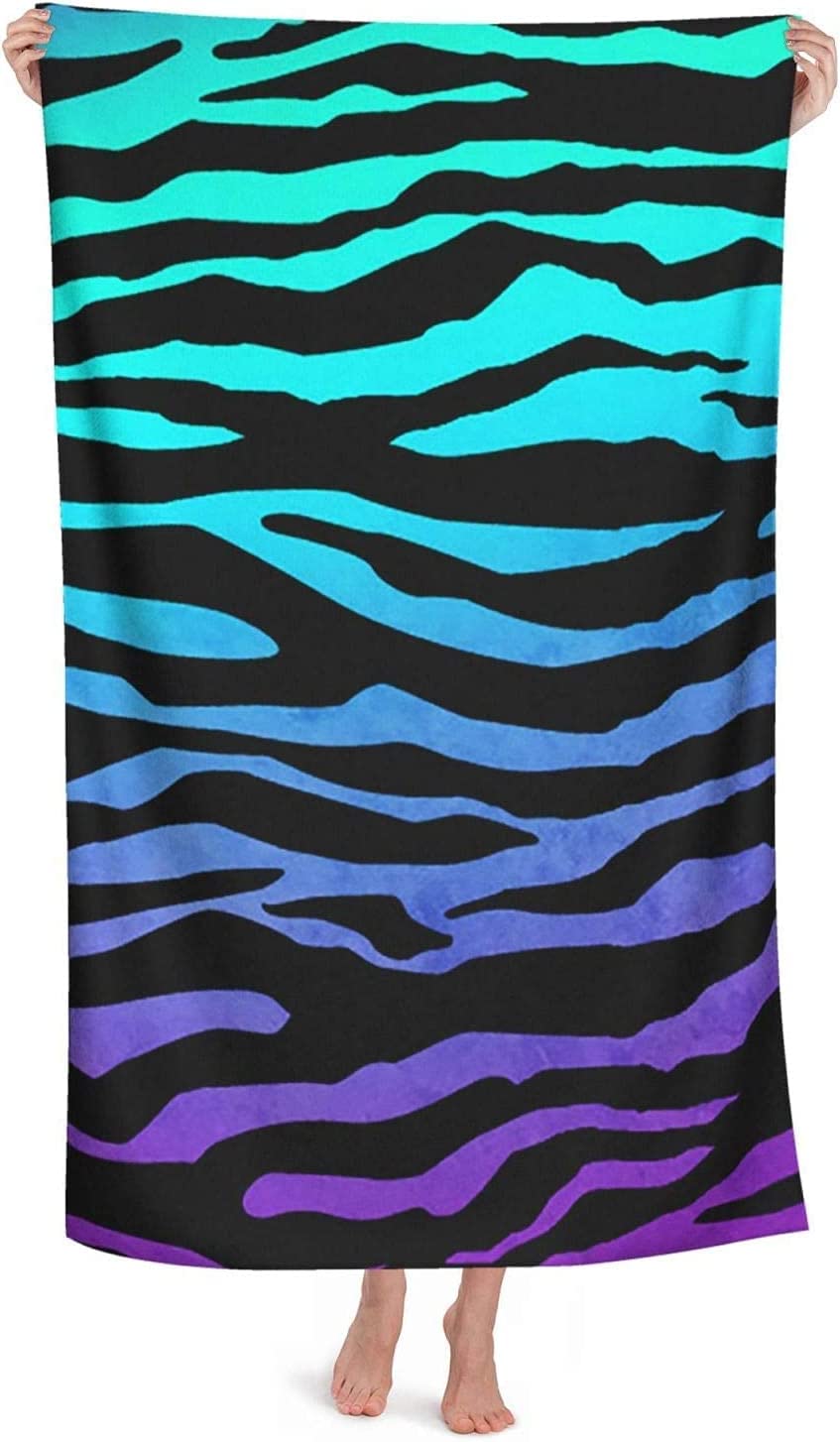LSRCPD Leopard Beach Towel Highly Absorbent Microfiber Beach Blanket Soft Bath Towels 80X130 CM