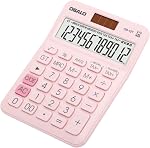 Pocket Small Size Desk Calculator, 12 Digit Large LCD Display, Basic Tax Function Handheld Desktop Calculator with Solar Battery Dual Power, Perfect for Office, School, Business OS-12T (Pink)
