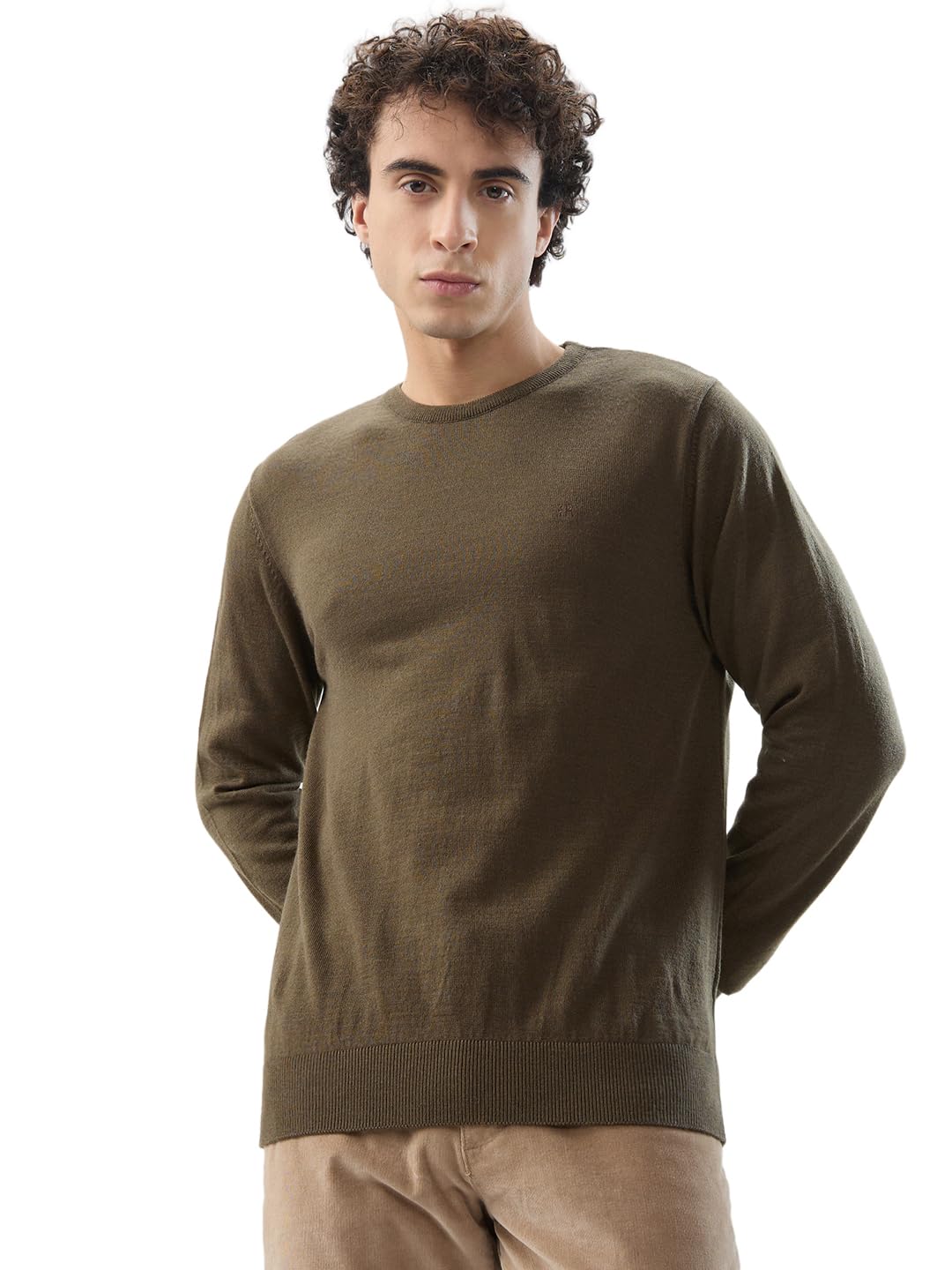 raymond Men Regular Fit Solid Pattern Acrylic Wool Blend Round Neck Full Sleeve Casual Sweater-picture-50
