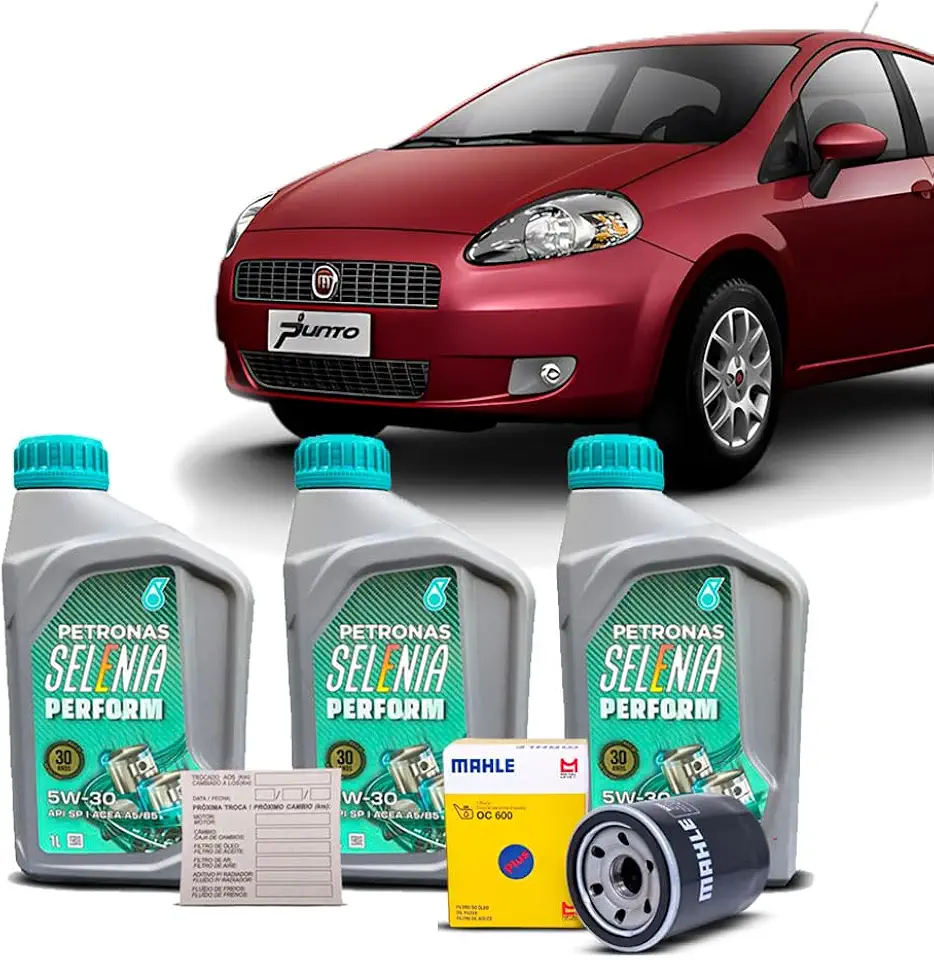 Kit Troca de Oleo 5w30 e Filtro Fiat Punto Fire 1.4 8v 2007 a 2012