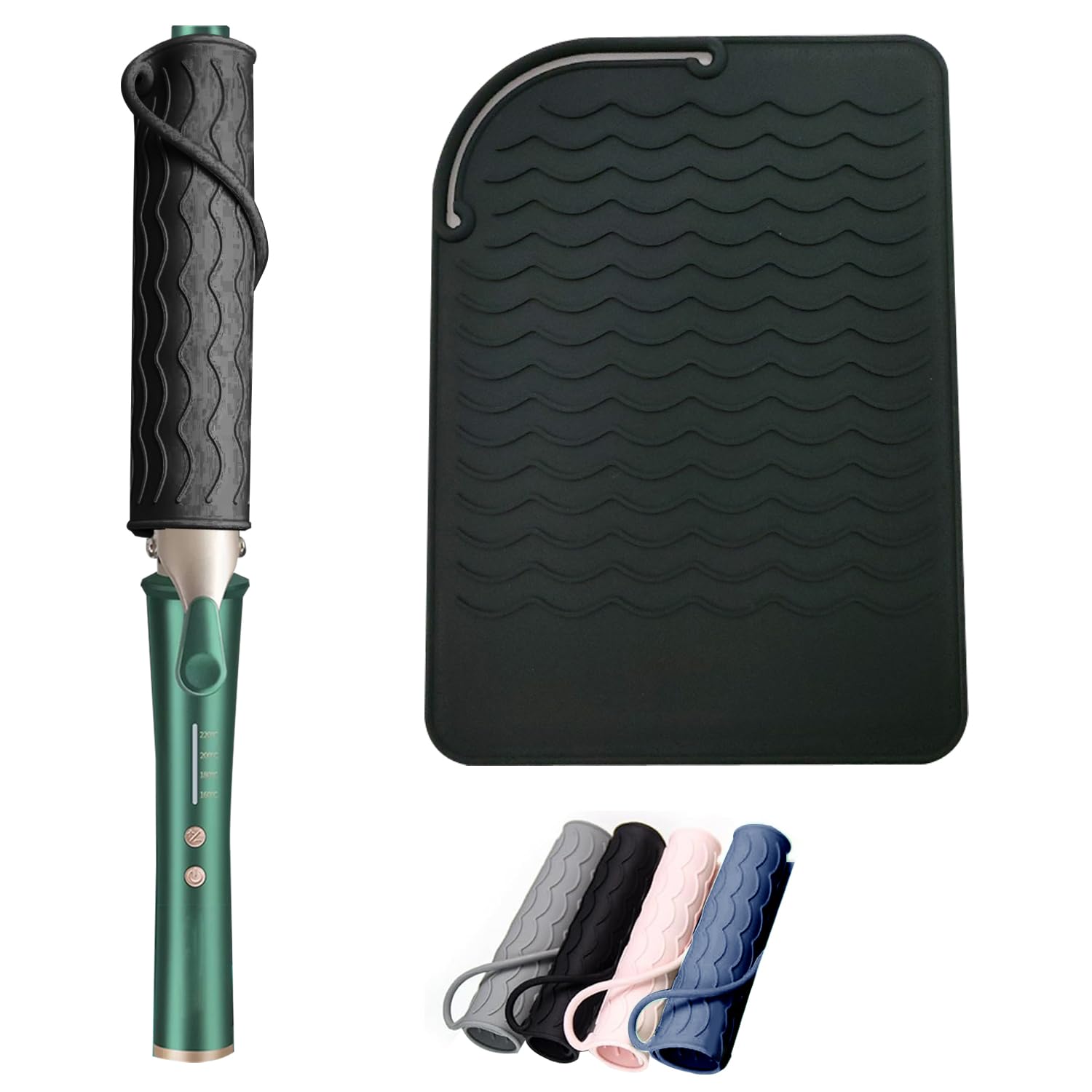 Heat Mat for Hair Straighteners,Silicone Heat Resistant Mat for Curling Iron, Flat Iron, Heat Protecting Mat for Hot Hair Styling Tools (Black)