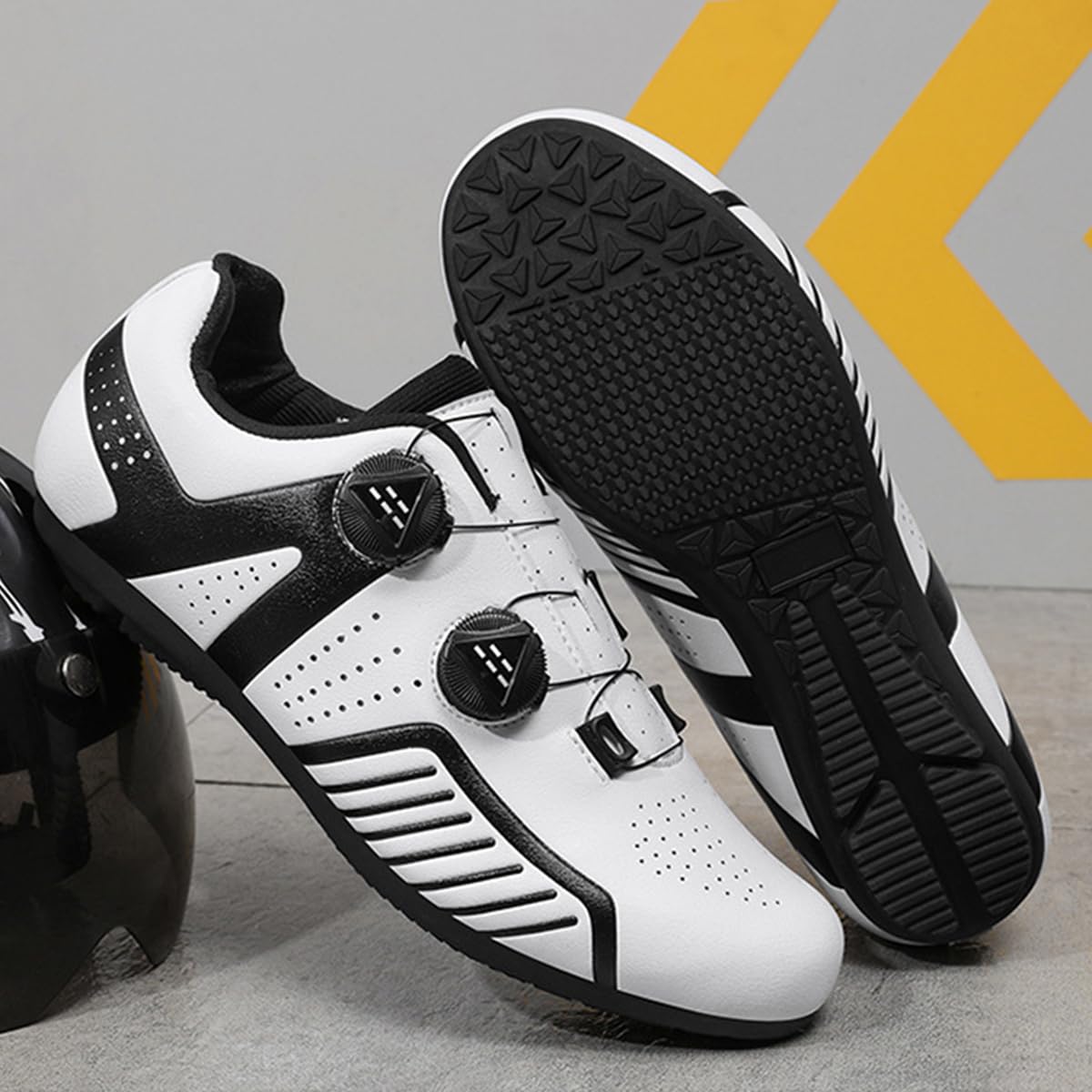 Chaussures Cyclisme sans Verrouillage Hommes Caoutchouc Semelle