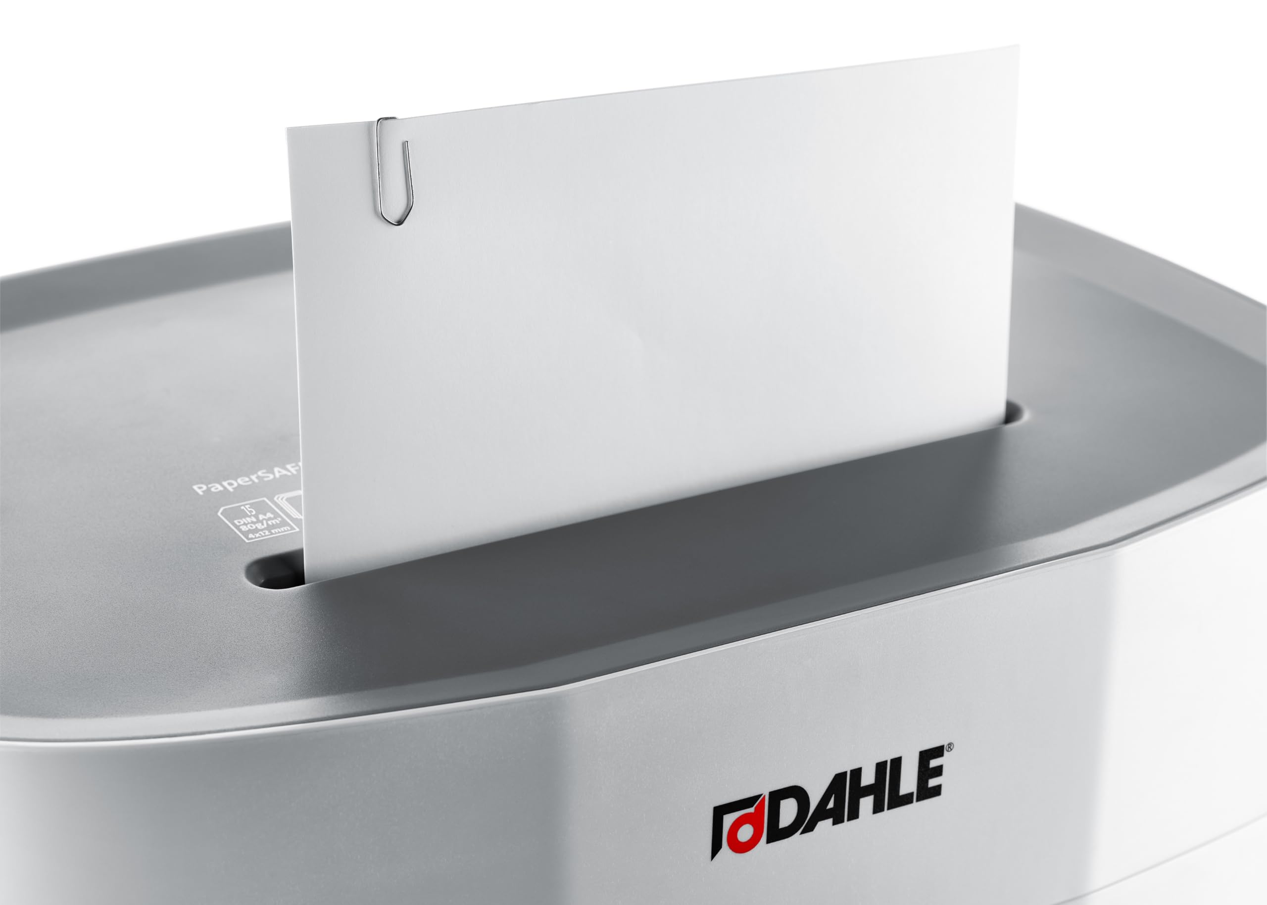 Dahle PaperSAFE PS 380 niszczarka dokumentów (15 arkuszy, poziom bezpieczeństwa P4, cięcie cząstek, nie zawiera oleju i konserwacji, 25 litrów) szara