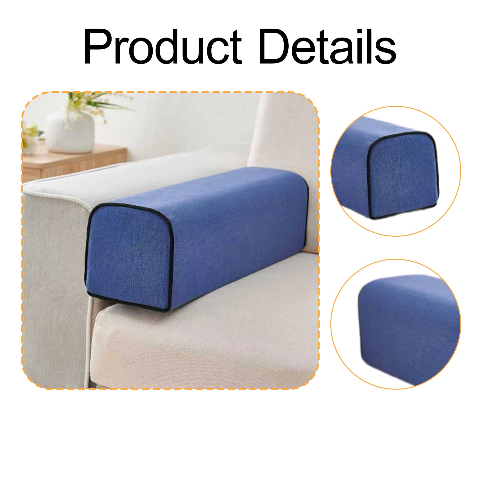rockible Cuscino per bracciolo del Divano, Cuscino di Supporto per braccioli, Versatile per bracciolo Rimovibile, Schiuma ad Alta densità per Divano Letto, Blu