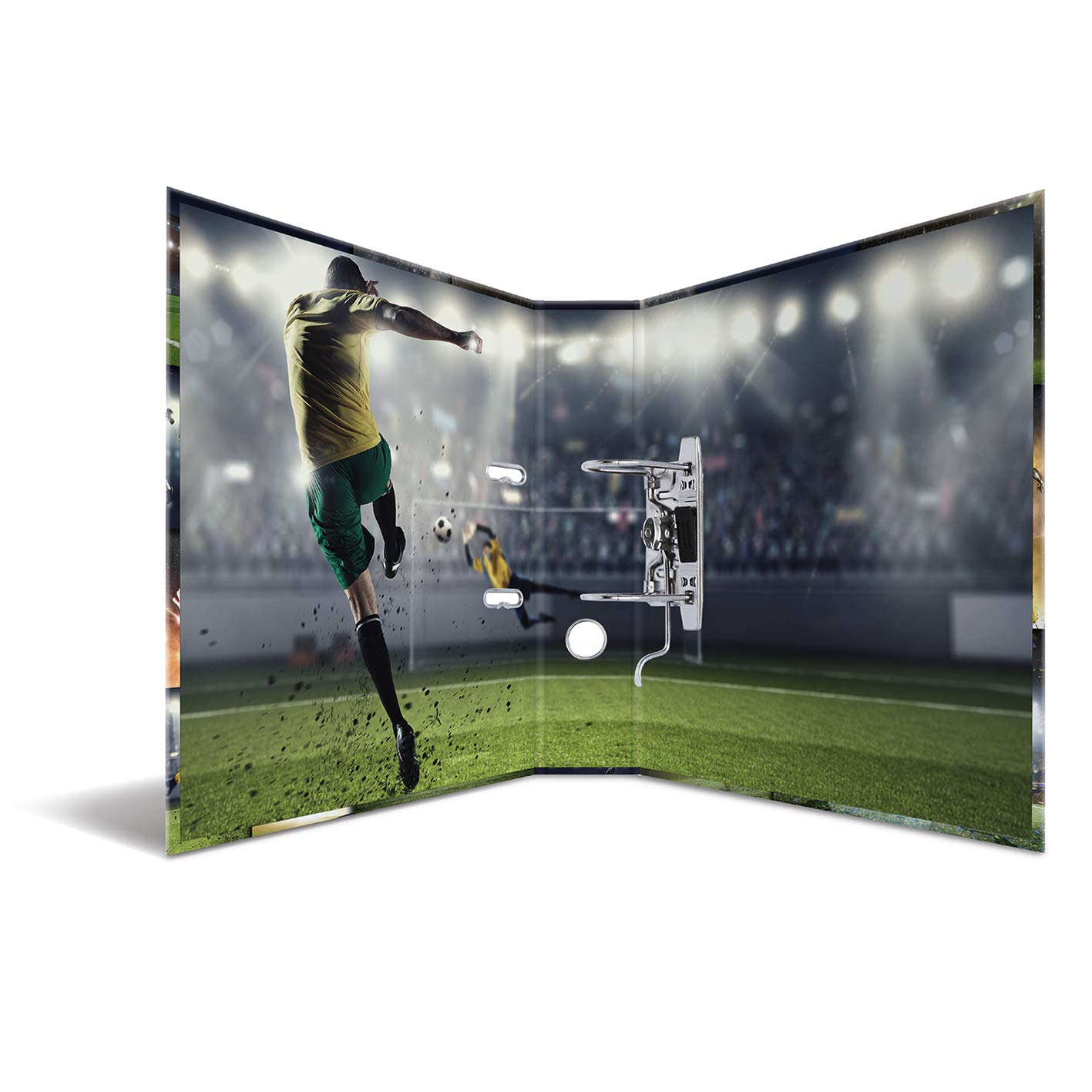 HERMA Ordner A4 Fussball Set, 10 Stück, 7 cm breit, Kinder Ringordner mit Sport Motiv, bunter Aktenordner mit Innendruck für Jungen und Mädchen