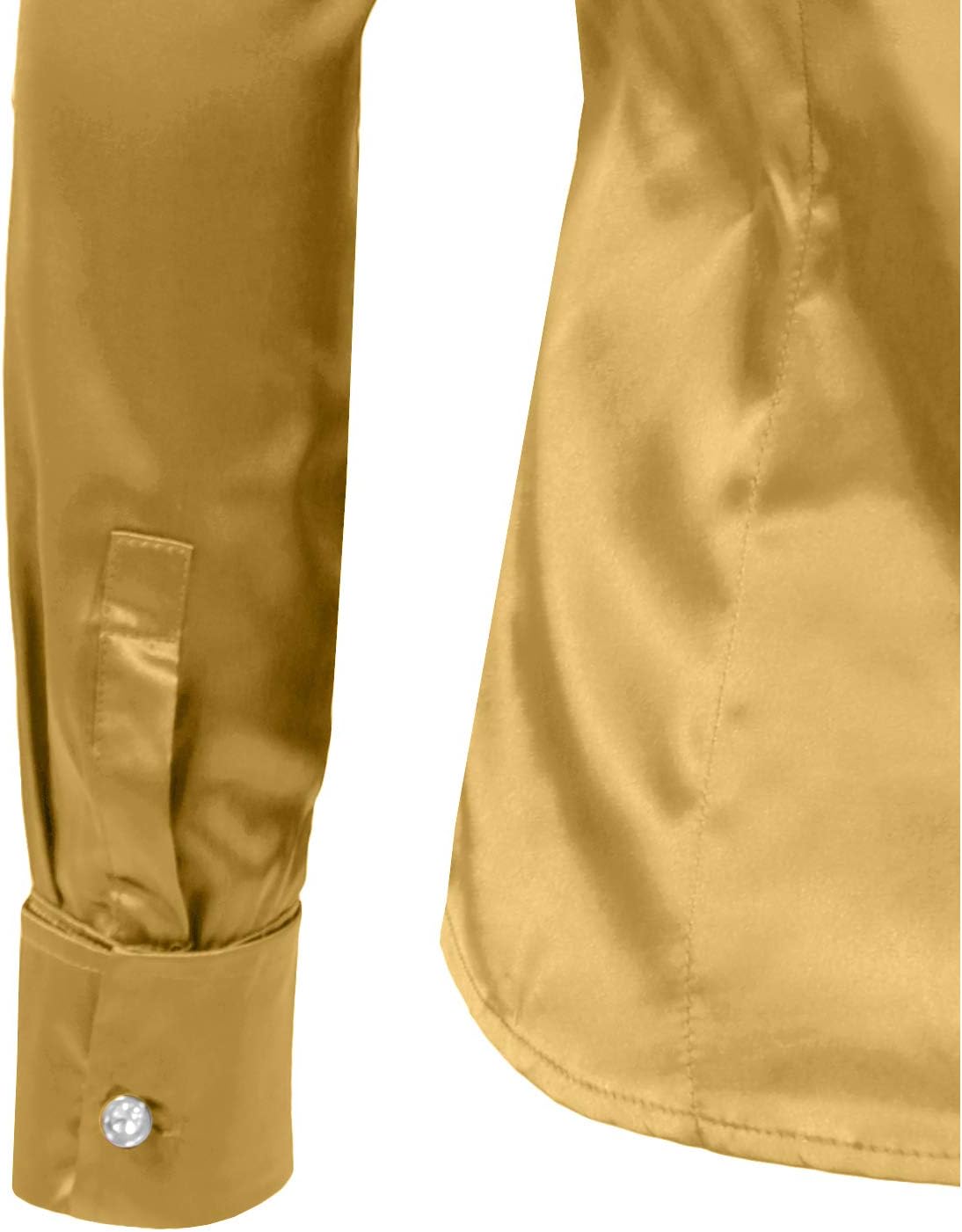 NE PEOPLE Womens Light Weight Long Cuff Sleeve Button Down Satin Shirt (S-3XL) - Image 4