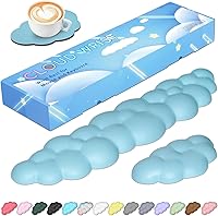 Vista 17 de JIKIOU Reposamuñecas para Teclado Cloud de Cuero Mejorado, Reposamuñecas Cloud con Base de PU Antideslizante, Cómodo Reposamuñecas de Espuma