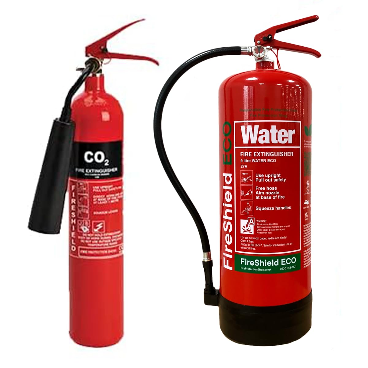 2kg Co2 & 9ltr Water Fire Extinguisher Pack