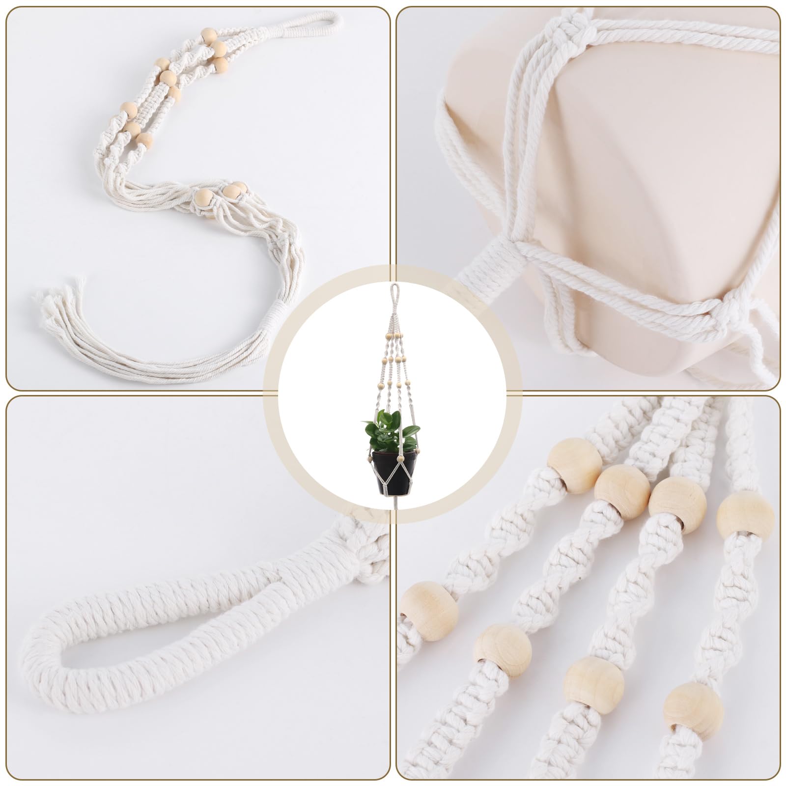 5er Set Makramee Blumenampeln - Hängeampel Aus Baumwolle 74cm Für Pflanzen