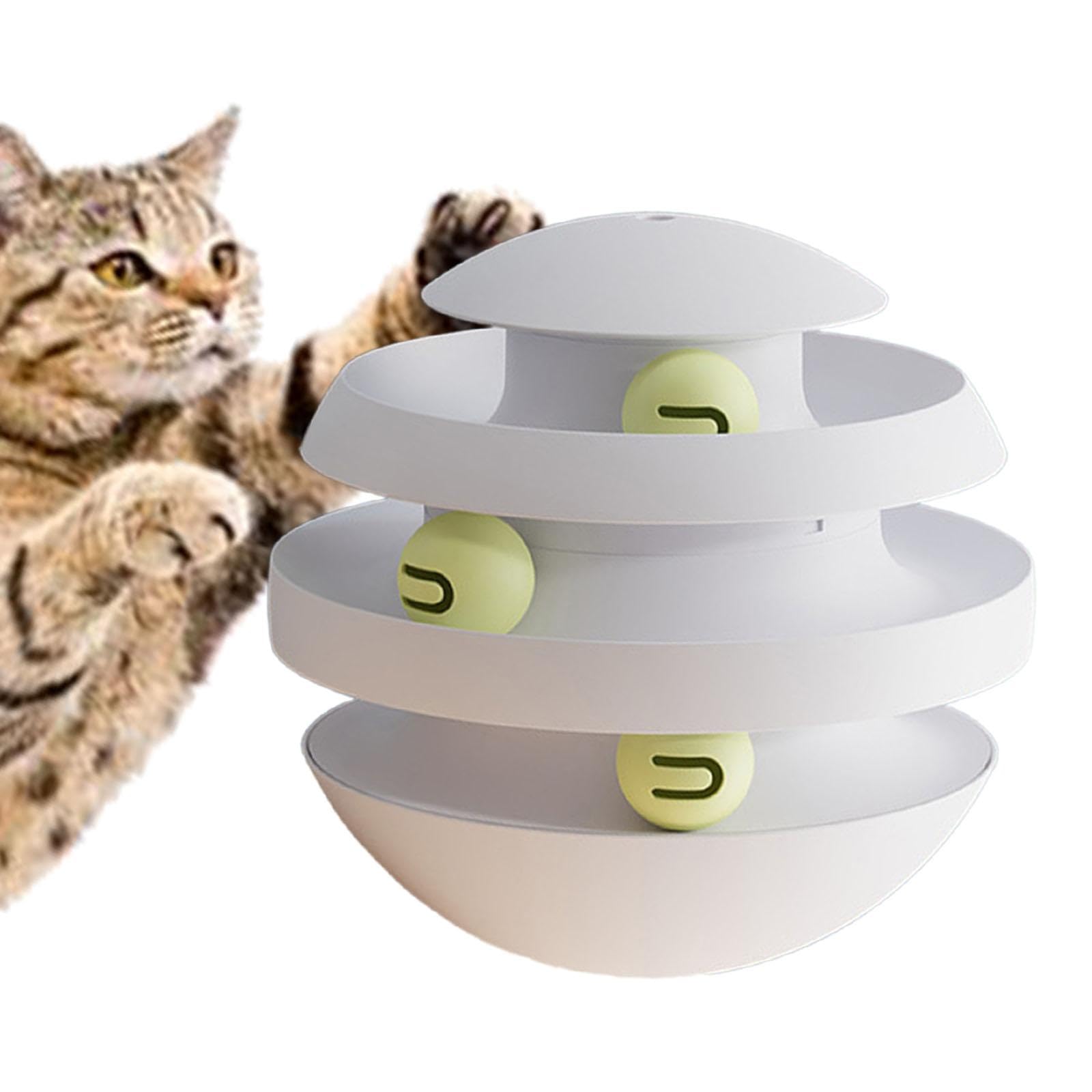Circuit de Balles Interactif pour Chat, Jouet D'intérieur pour l'exercice Physique, Gris