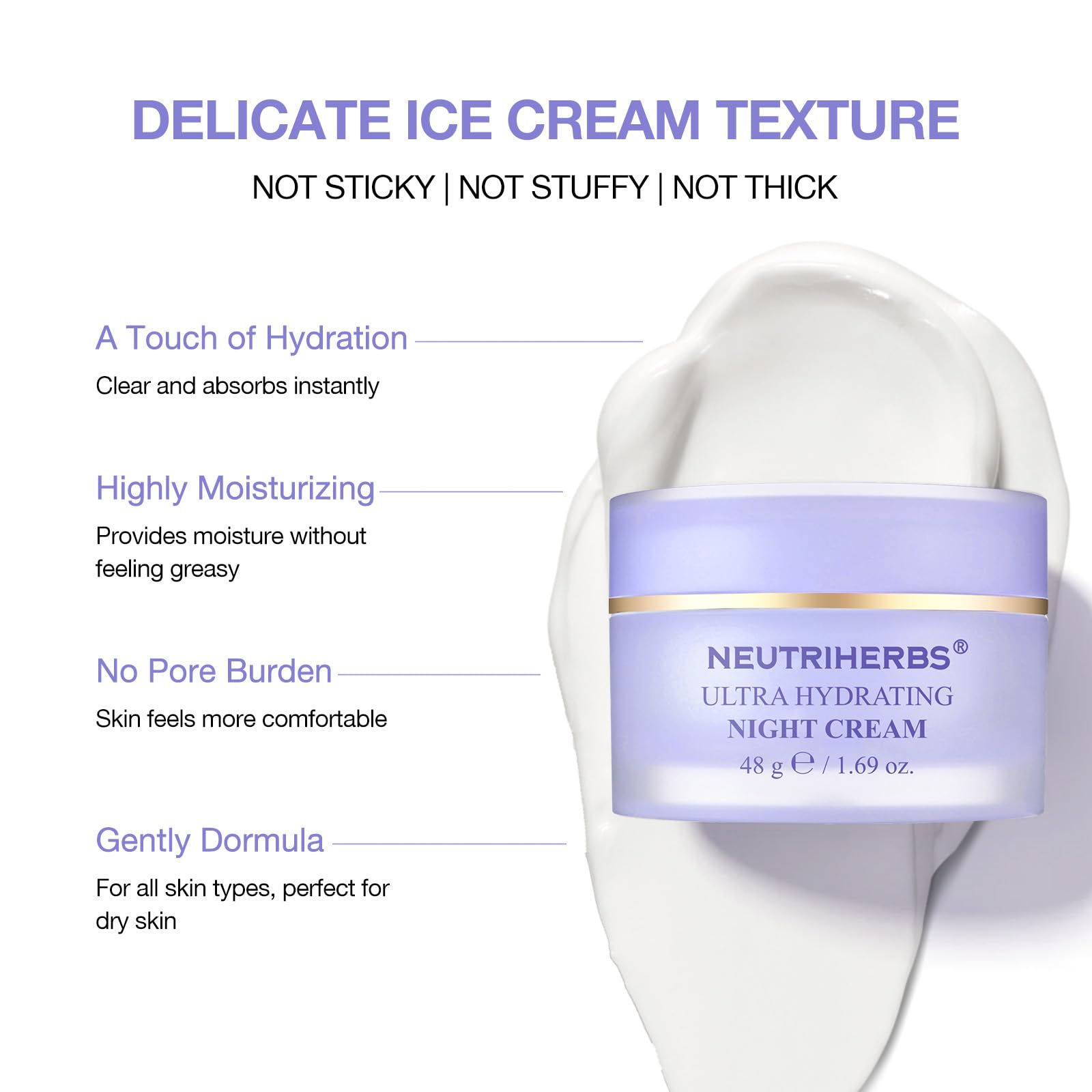 Neutriherbs Ultra Hydrating Night Cream, Night Moisturiser Face Cream - Image 4