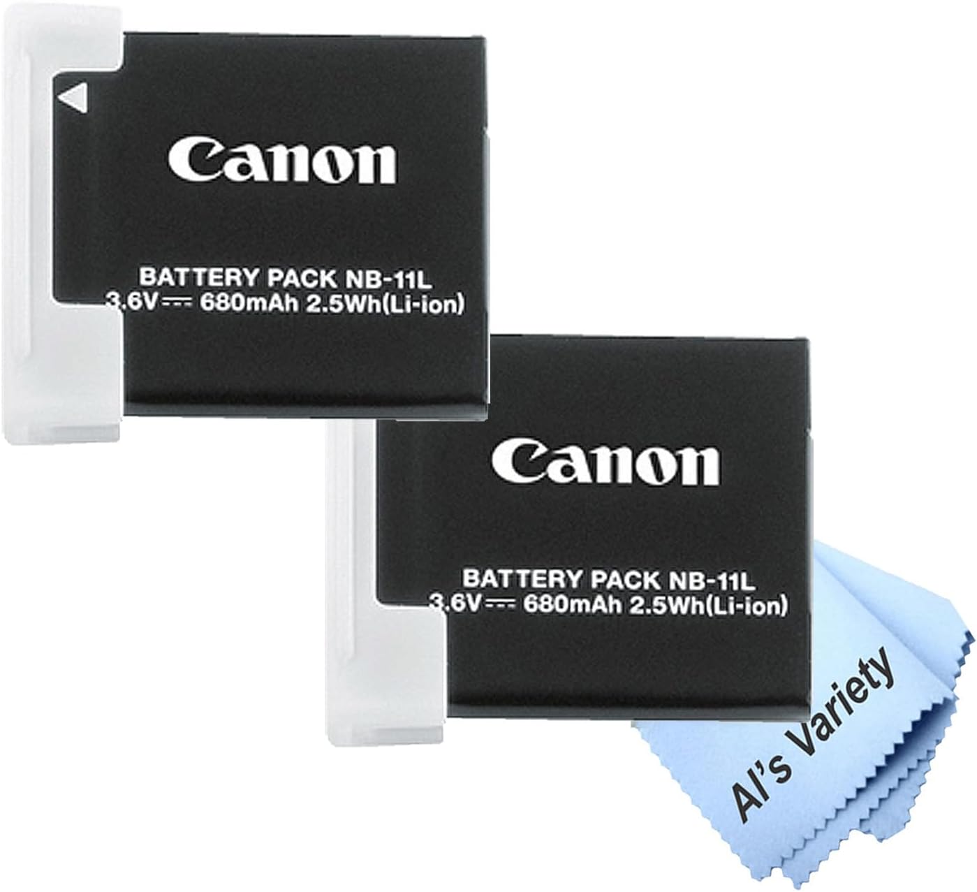Canon 2-Pack NB-11L Battery Pack Powershot Elph 360, 360 A, 320, 180, 160, 140, 130, Ixy 650, Ixy 650 M Cameras (Bulk Packaging) (Renewed)