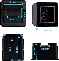 Vista 4 de BTSD-home Elevadores de cama resistentes de 2 pulgadas, elevadores de cama ajustables de 4 pulgadas que se adaptan a todas las ruedas de muebles