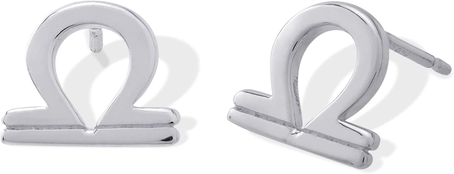 Boma Jewelry Sterling Silver Zodiac Sign Stud Earrings