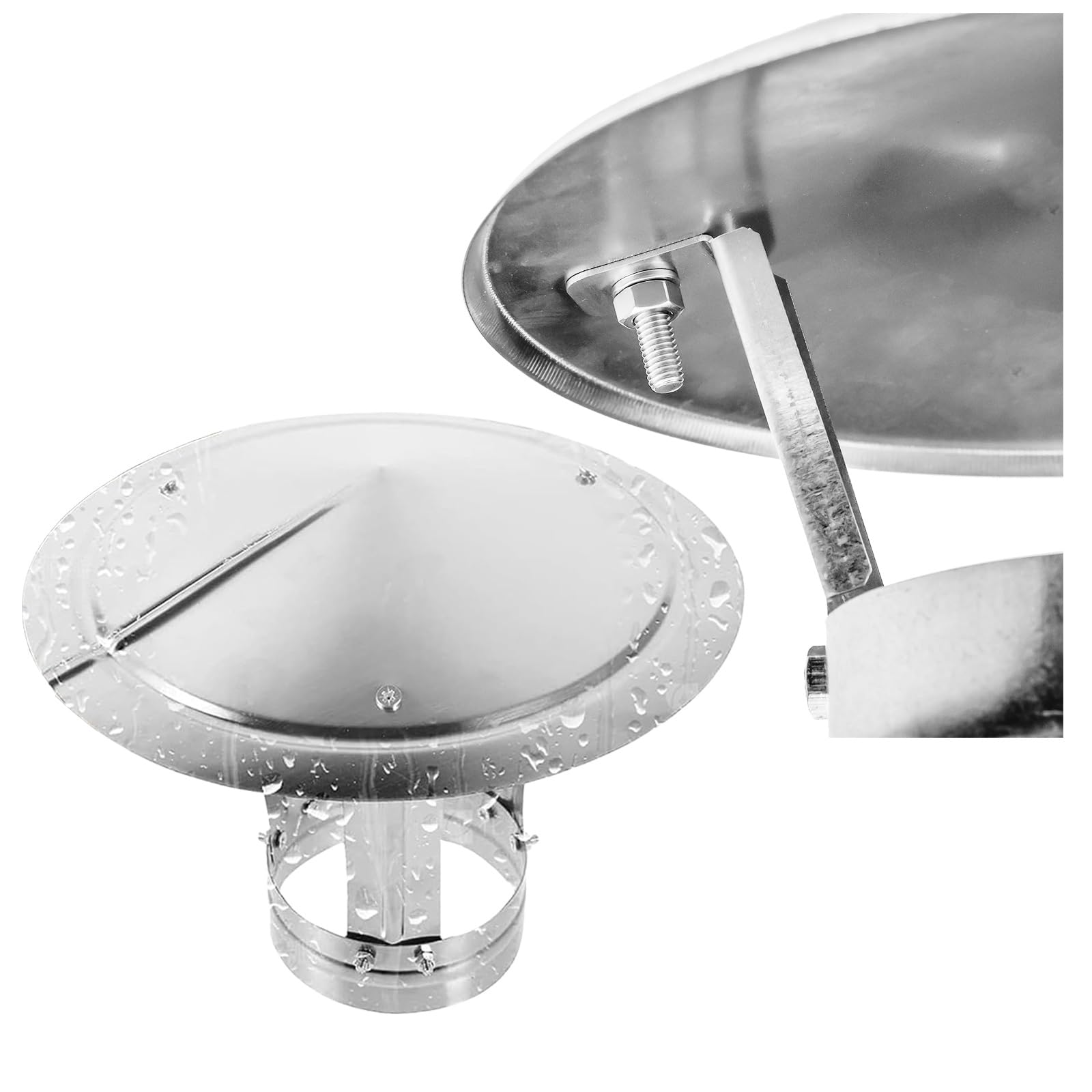 BHFLJSAQ Chimney Rain Caps,All-Weather Chimney Cap - Round Ventilation & Exhaust Cover, Outdoor Rain Cap for Chimney Flue, Pipe Rain Cover (Size: D10cm*25cm / 3.94in*9.84in)