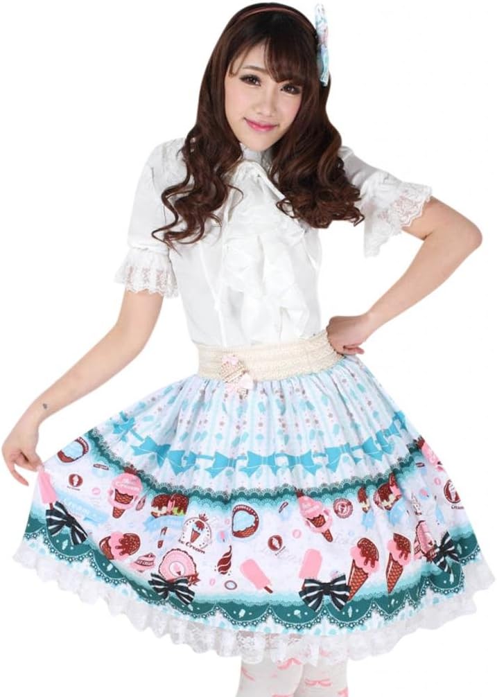M4U Hime Blue Lace Polyester Lolita Skirts