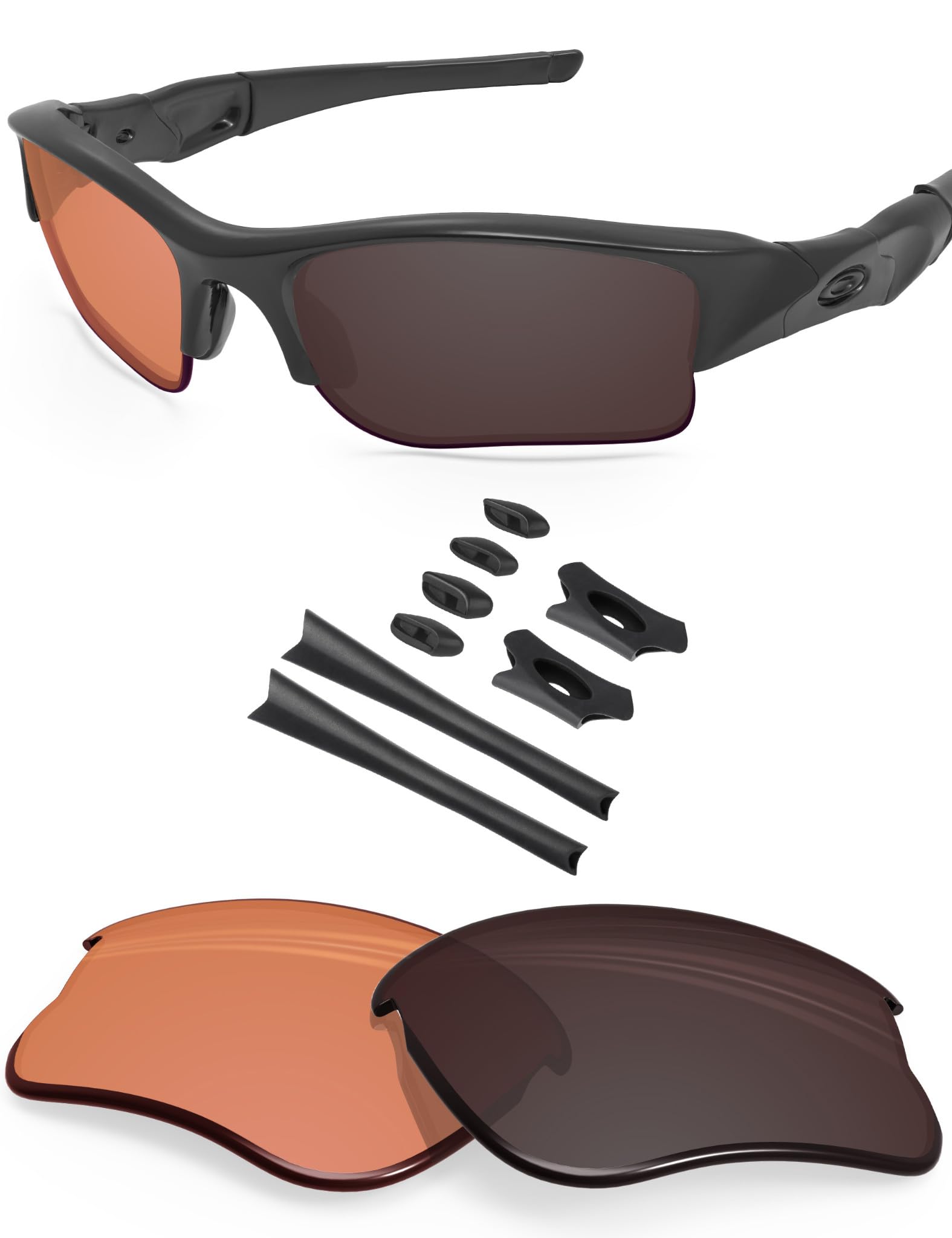 BLAZERBUCK Replacement Lenses &amp; Sock Kit for Oakley Flak Jacket XLJ Sunglass