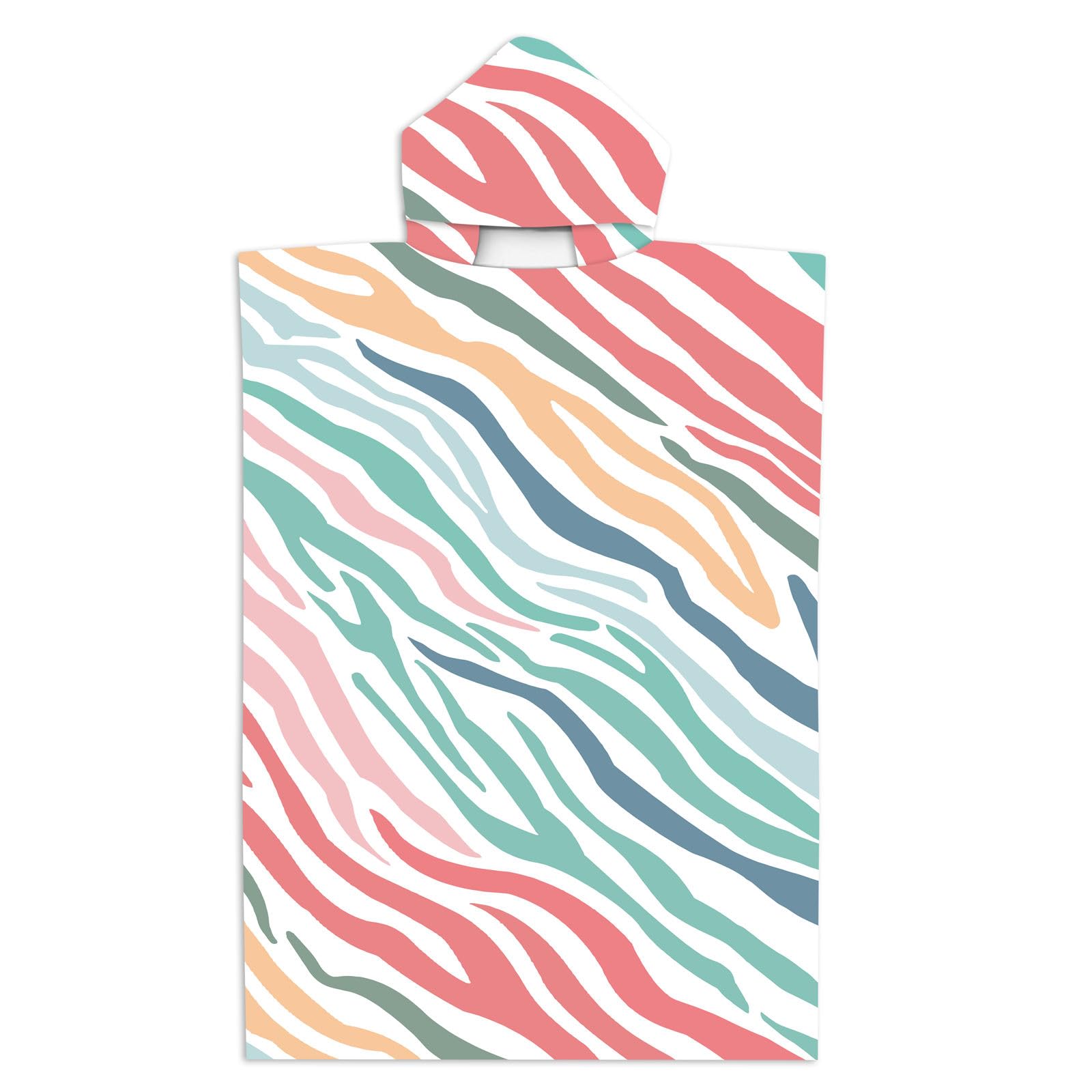 FANSU Changing Robe Towel Poncho Hooded for Kids Adults, Soft Microfiber Towel Poncho with Hood Surf Poncho Towel Robe with Snap Button for Men Women Children Swimming (70 * 90cm,Zebra)
