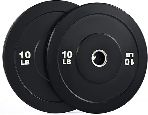ZELUS Weight Plate Set, Twin 2" Bumper Plates for Strength and Training Fitness, Olympic Weight Set with Rubber Barbell Dumbbell Plates Stainless