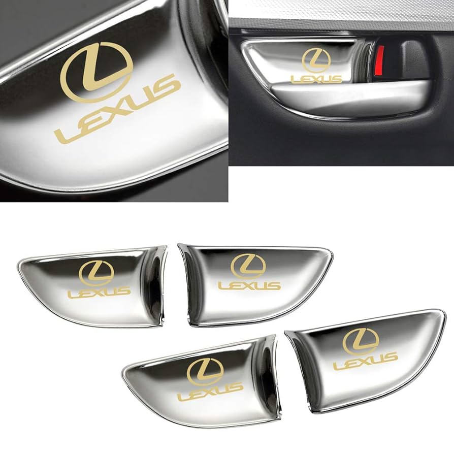 LEXUS 内装パーツ ロゴ入り　純正 レクサスLS/GS/IS/HS/CT/NX/RX【ブラックメッキ/シルバーロゴ】4