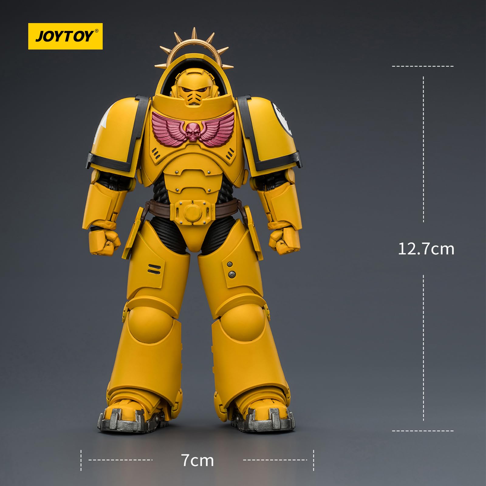 JOYTOY Warhammer 40k Space Marine 2, Game Edition Imperial Fists, intercesor pesado con rifle de perno pesado y pistola de perno 1/18, figura de acción para coleccionar y mostrar modelo