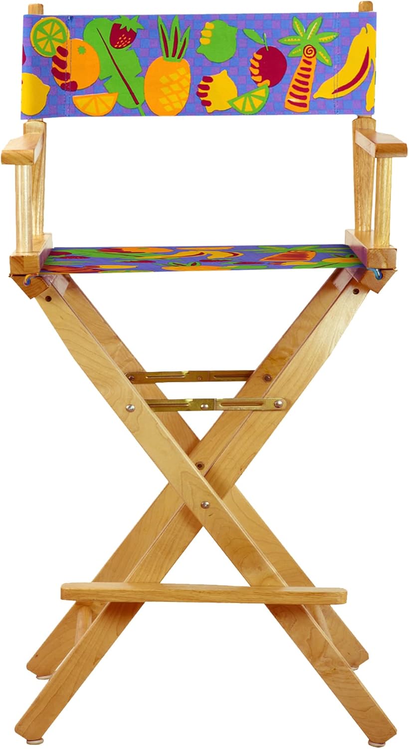 Casual Home 30" Director's Chair Natural Frame-Calypso Fruit