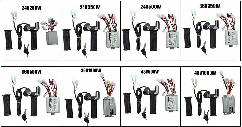 E-Bike Throttle Grip, Brushed Motor Controller Throttle Grip, Electric Scooter Handlebar Component 24V 36V 48V-250W 350W 500W 1000W
