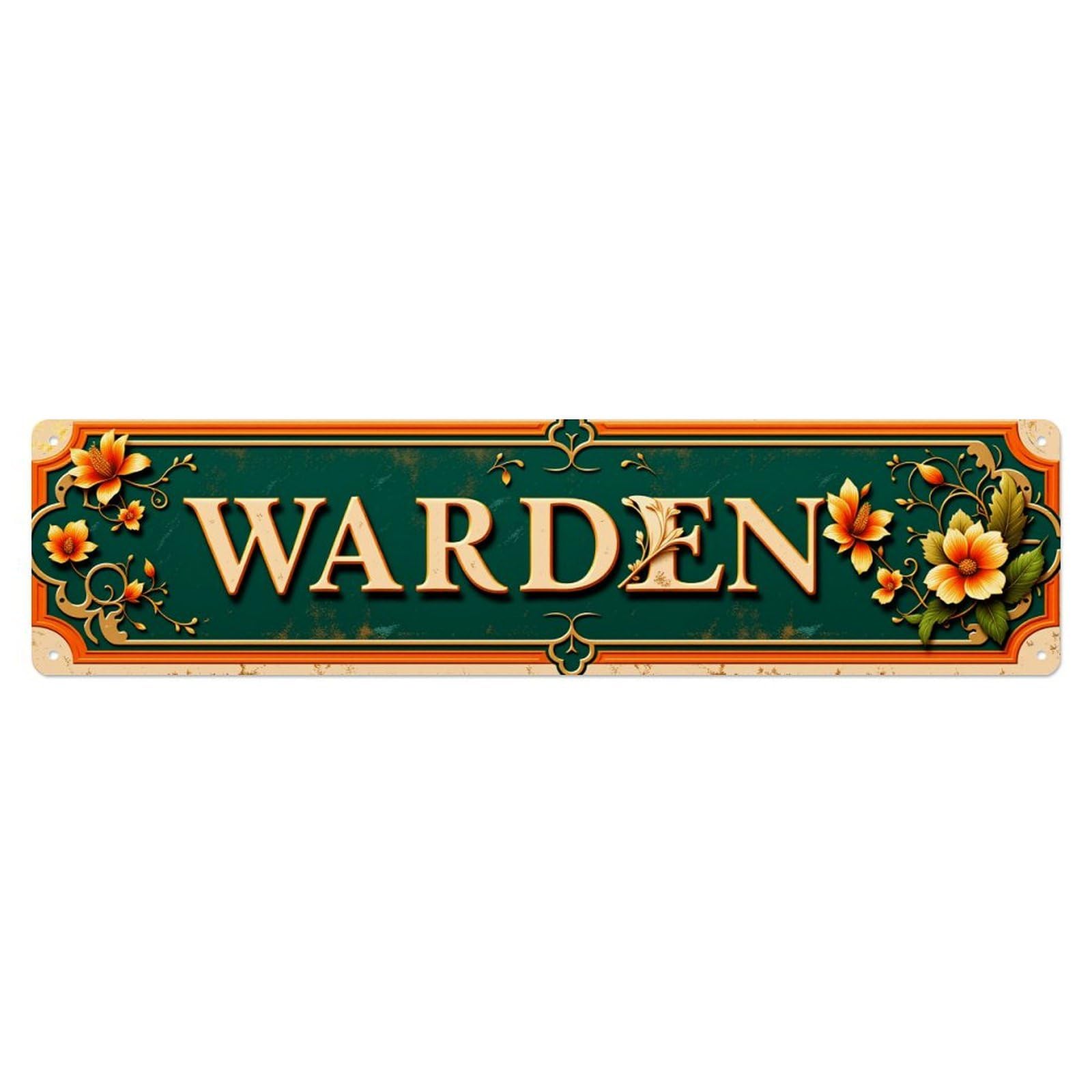 Floral Ornate Vintage Sign Design_1 Vintage Metal Tin Sign Retro Wall Decor for Home Bar Garage Cafe, Indoor & Outdoor Decorative，Metal Poster, 4x16 Inch