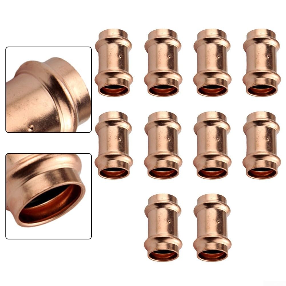 Minhe Adaptadores de tubería de cobre de ajuste a presión para sistemas de HVAC, refrigeración y suministro de agua compatibles con diámetros de tubería estándar - Diseño tipo V, 1/2 pulgada a 1