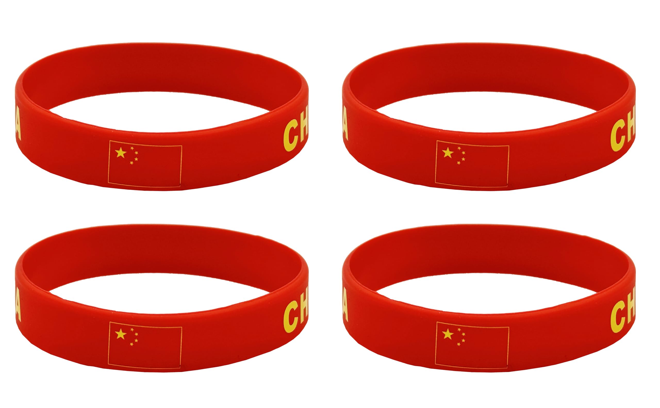LLBFHH 4 Pcs Country Flag Rubber Bracelets, National Flag Silicone Bracelet, Rubber Wristbands Patriotic Decorations Gift
