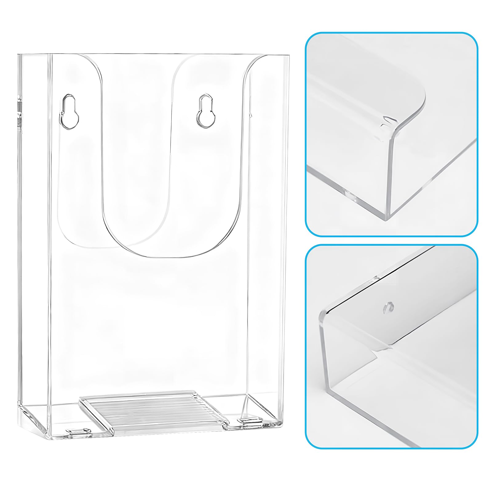 GAESHOW 5 soportes de pared para folletos, de acrílico, tamaño A6, expositor de folletos de mesa transparente, para folletos, menús y folletos