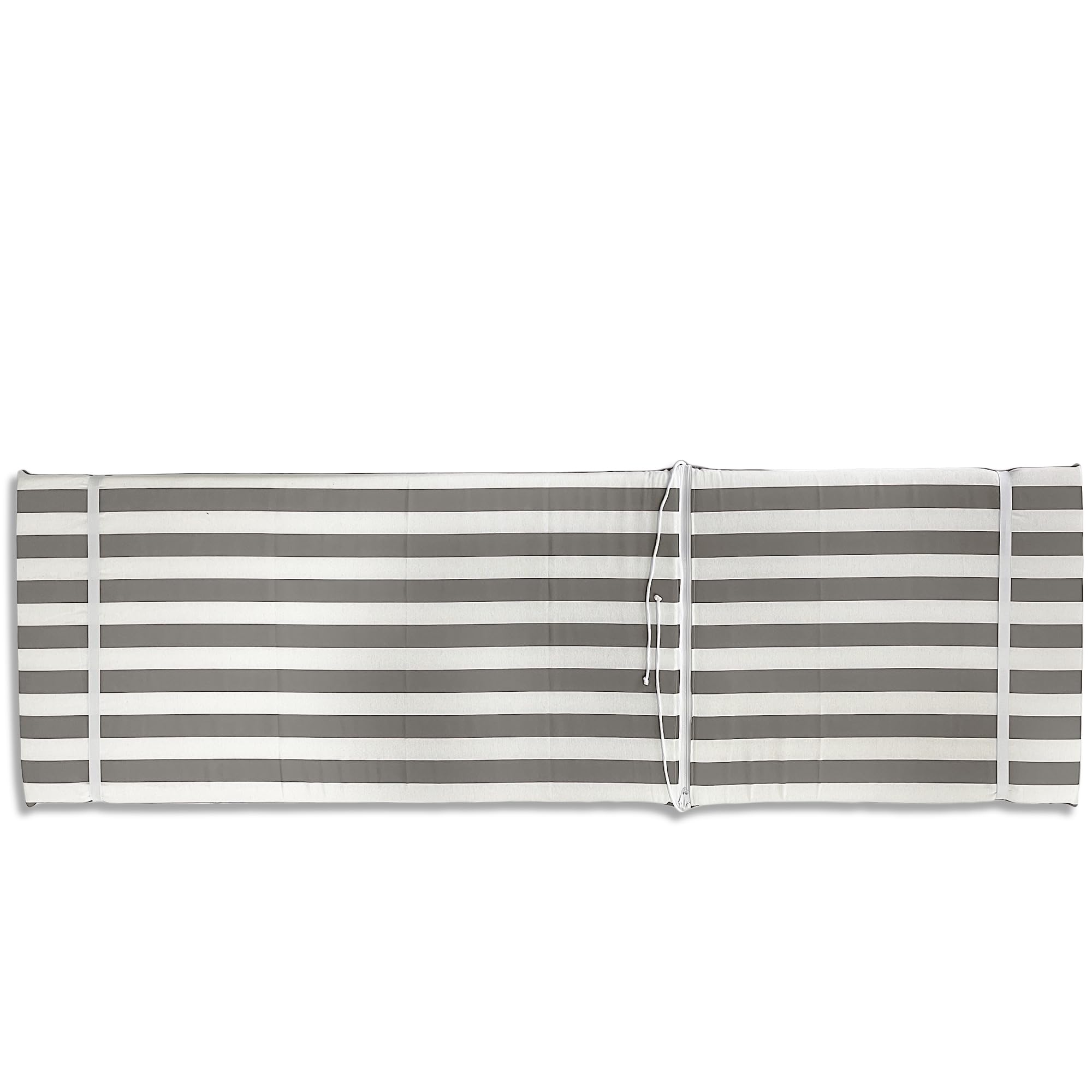Paire de coussins pour chaise longue, entièrement déhoussable, 100 % coton, 190 x 60 x 4,5 cm (blanc et gris).
