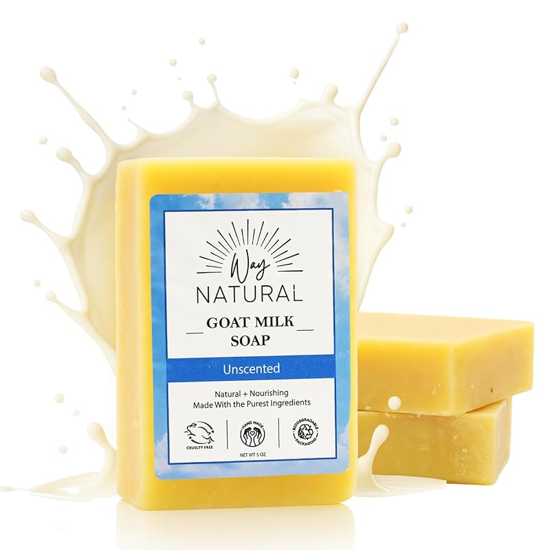 Way Natural Sabonete em Barra sem Fragrância com Leite de Cabra, Pacote com 3
