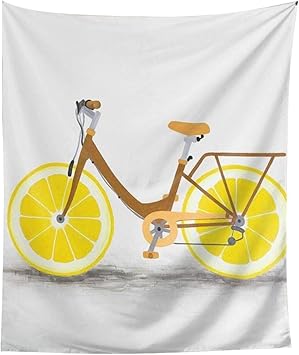 Amazon Co Jp レモンホイール付き自転車 壁掛けタペストリ インテリア飾り 壁飾り おしゃれ 模様替え 年中使用 130ｘ150cm ホーム キッチン