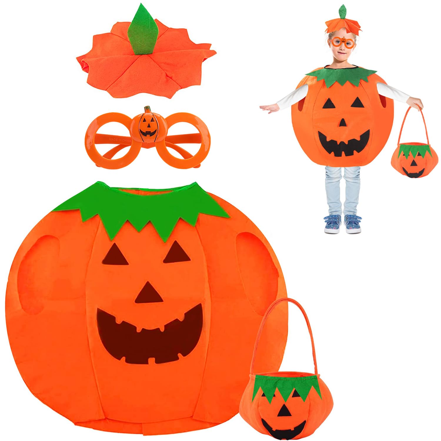 Anguxer Disfraz de calabaza para niños, disfraces halloween para niños, disfraz de calabaza para Halloween, carnaval, cosplay