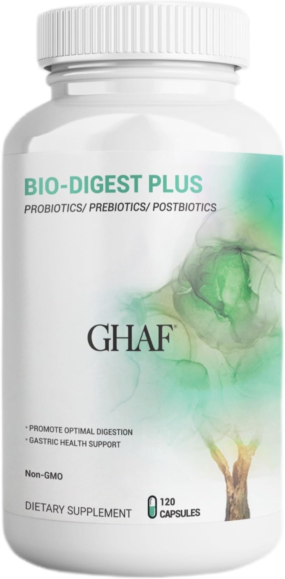 GHAF Bio-Digest Plus Digestive Enzymes - Probiotic Multi Enzyme with Probiotics, Prebiotics and Postbiotics for Bloating Relief for Women and Men - 120 Capsules