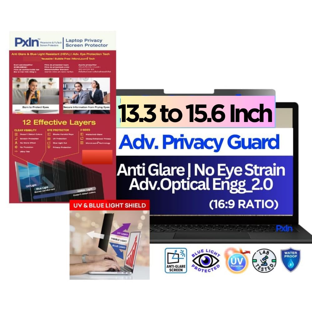 PHOENIX BrioPix - 13.3 to15.6 Inch Laptop Privacy Screen | Anti Glare | Eye Protection | Privacy Screen Protector (B09KH423CN) Amazon Price History, Amazon Price Tracker