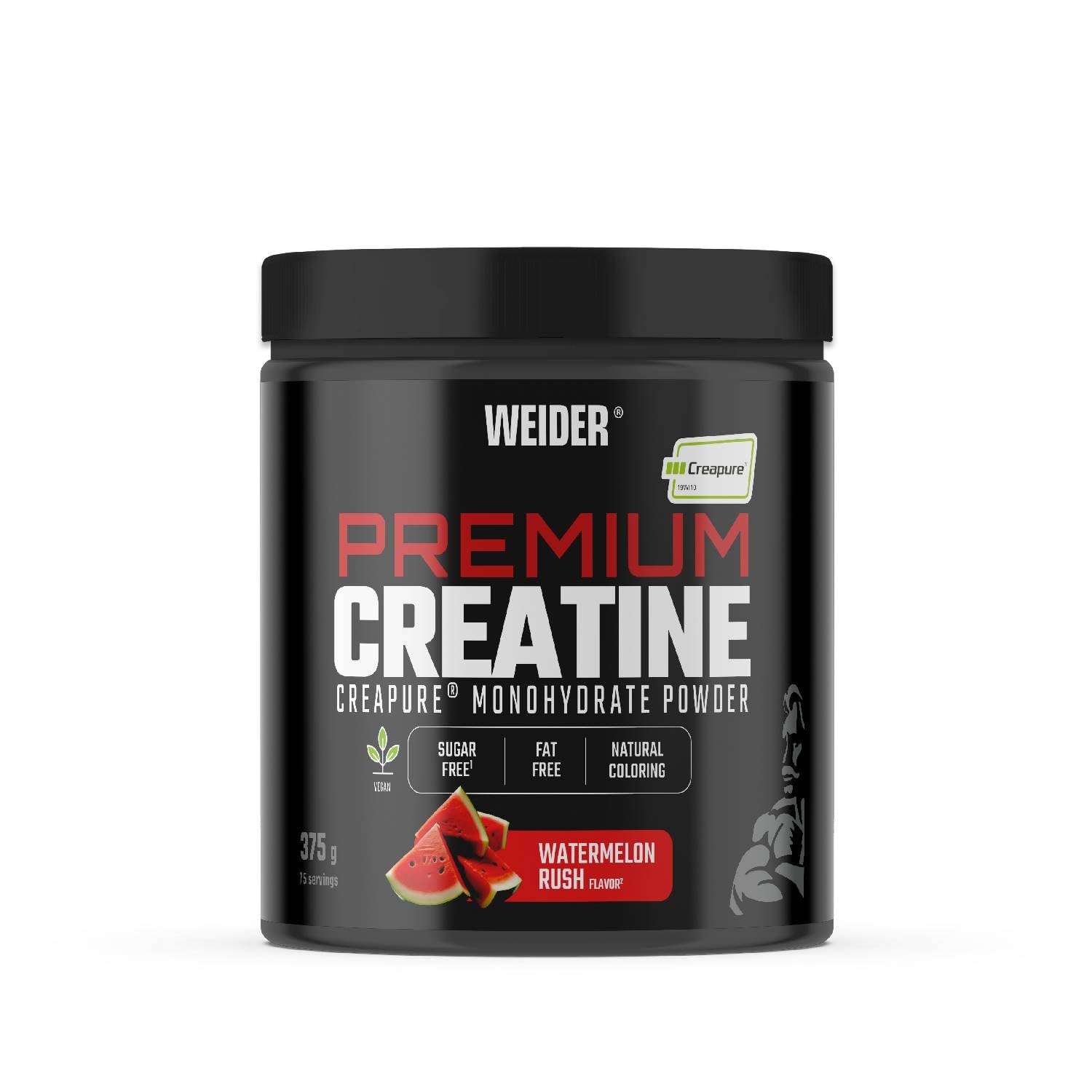 Weider Premium Creatine (375g) Gusto Anguria, Creatina Monoidrato 100% Creapure, assorbimento ottimale, Senza Zucchero,​Vegano, Aiuta ad aumentare le prestazioni fisiche (75 porzioni)
